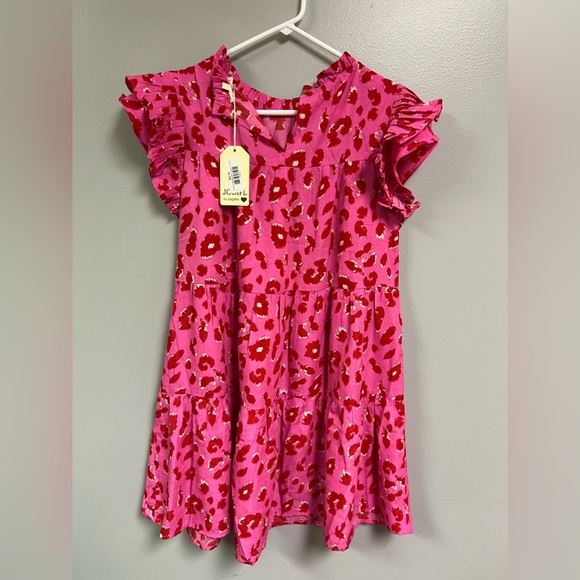 Hot pink leopard print dress - Picture 2 of 4